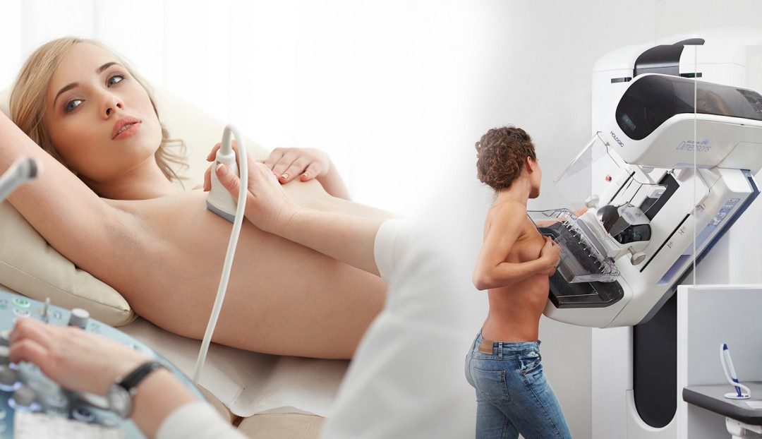 Combined Breast Examination: Mammography and Tomosynthesis + Breast US