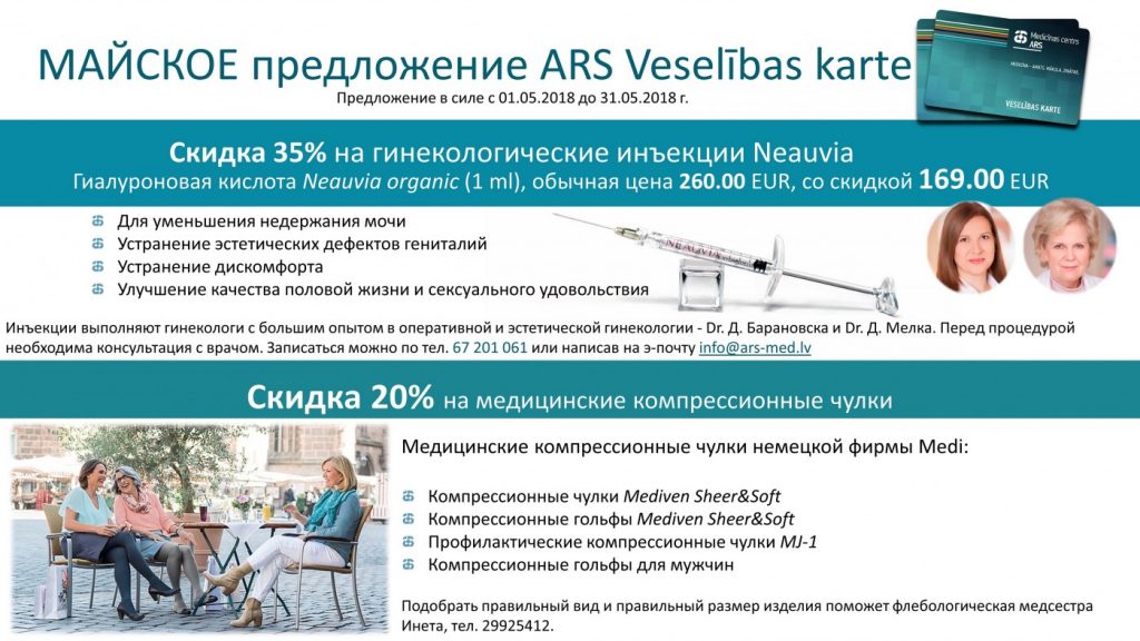 Предложение ARS Veselības karte в мае