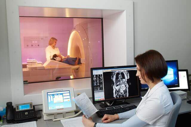 MRI exams for organs located in the abdominal cavity and small pelvis